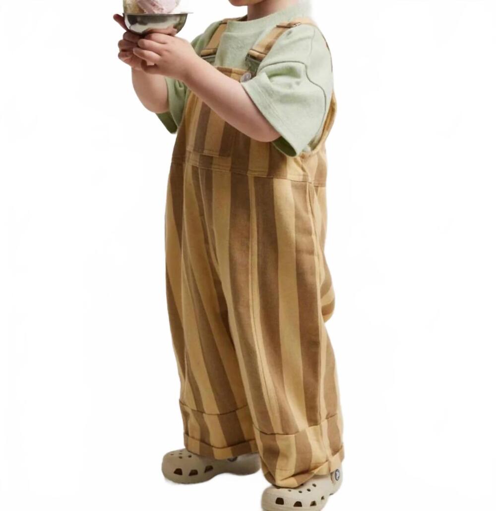 NEW CLAUDE & CO blythe stripe dungaree in banoffee
